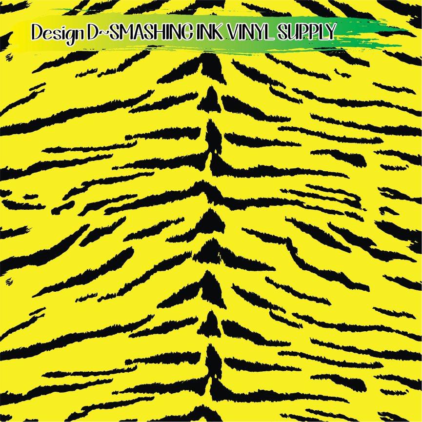 Yellow Black Animal Print ★ Pattern Vinyl | Faux Leather | Sublimation (TAT 3 BUS DAYS)