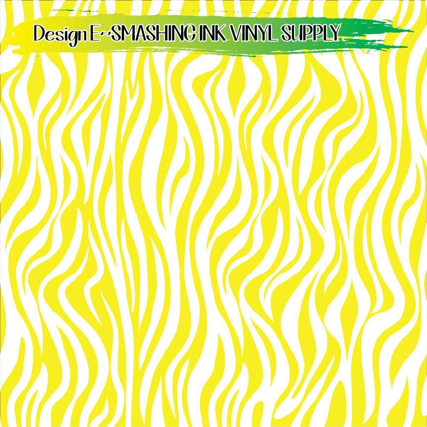Yellow White Animal Print ★ Pattern Vinyl | Faux Leather | Sublimation (TAT 3 BUS DAYS)