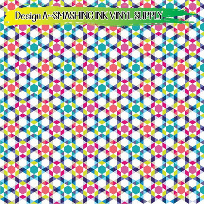 Hexagon  Pattern ★ Pattern Vinyl | Faux Leather | Sublimation (TAT 3 BUS DAYS)