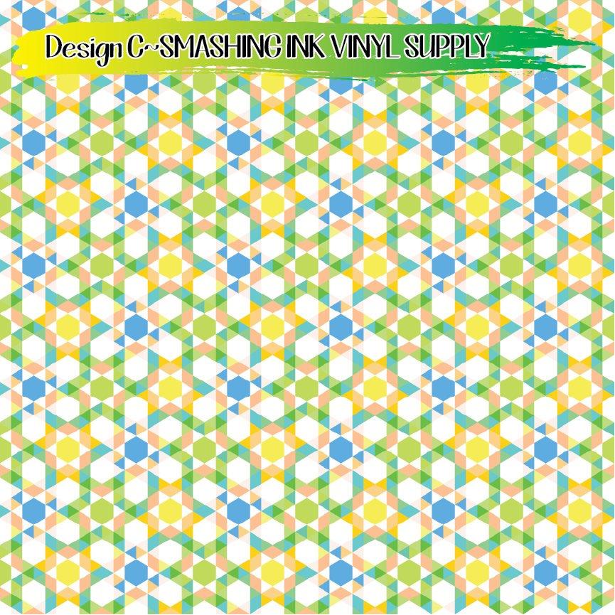 Hexagon  Pattern ★ Pattern Vinyl | Faux Leather | Sublimation (TAT 3 BUS DAYS)