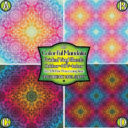 Colorful Mandala ★ Laser Safe Adhesive Film (TAT 3 BUS DAYS)