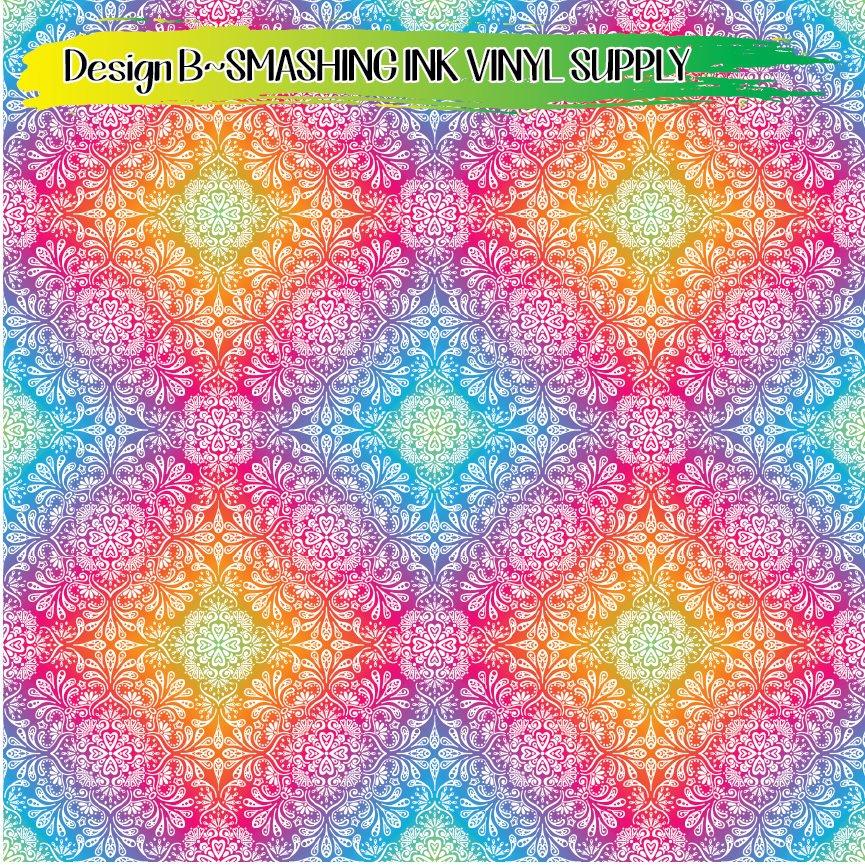 Colorful Mandala ★ Pattern Vinyl | Faux Leather | Sublimation (TAT 3 BUS DAYS)