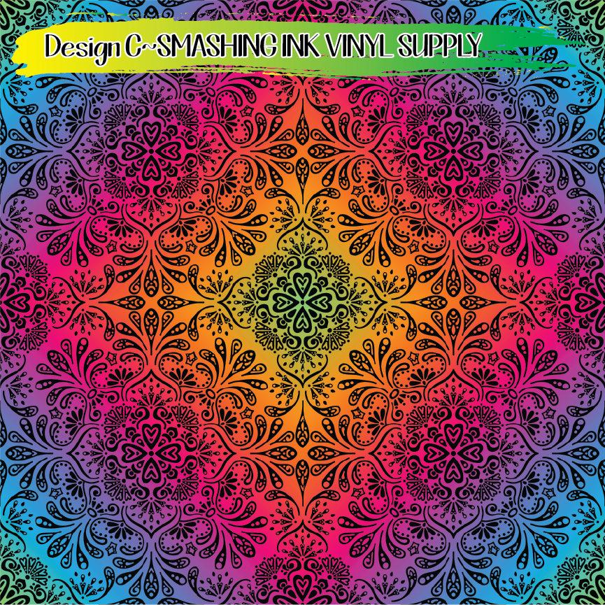 Colorful Mandala ★ Pattern Vinyl | Faux Leather | Sublimation (TAT 3 BUS DAYS)