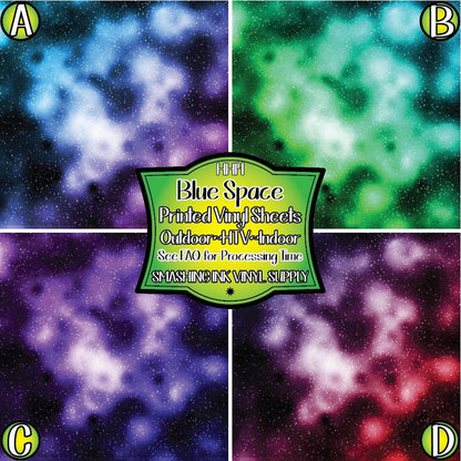 Blue Galaxy Space ★ Pattern Vinyl | Faux Leather | Sublimation (TAT 3 BUS DAYS)