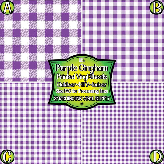 Purple Gingham Fabric ★ Laser Safe Adhesive Film (TAT 3 BUS DAYS)