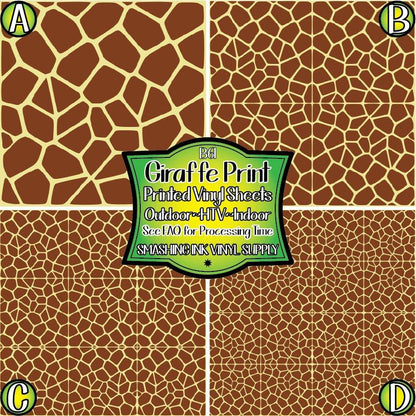 Giraffe Animal Print ★ Pattern Vinyl | Faux Leather | Sublimation (TAT 3 BUS DAYS)