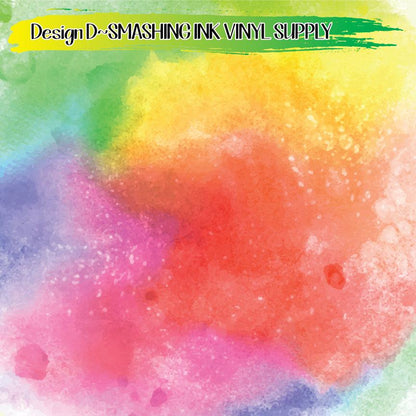 Watercolor Rainbow ★ Pattern Vinyl | Faux Leather | Sublimation (TAT 3 BUS DAYS)