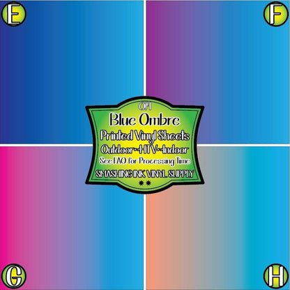 Light Blue Ombre ★ Pattern Vinyl | Faux Leather | Sublimation (TAT 3 BUS DAYS)