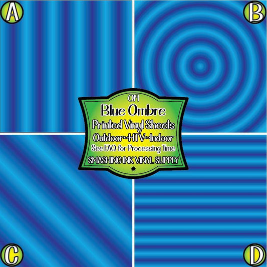 Blue Ombre ★ Pattern Vinyl | Faux Leather | Sublimation (TAT 3 BUS DAYS)
