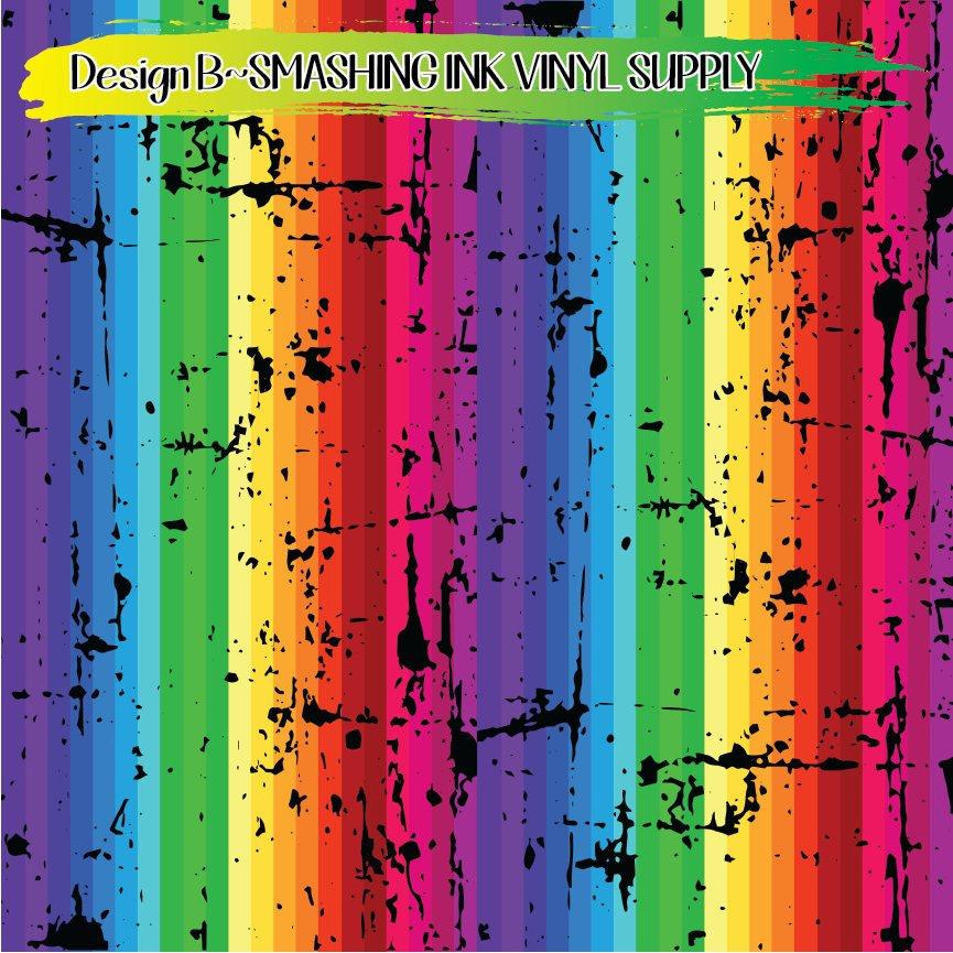 Distress Rainbow Print ★ Laser Safe Adhesive Film (TAT 3 BUS DAYS)