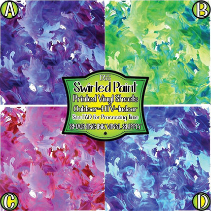 Swirled Paint ★ Pattern Vinyl | Faux Leather | Sublimation (TAT 3 BUS DAYS)
