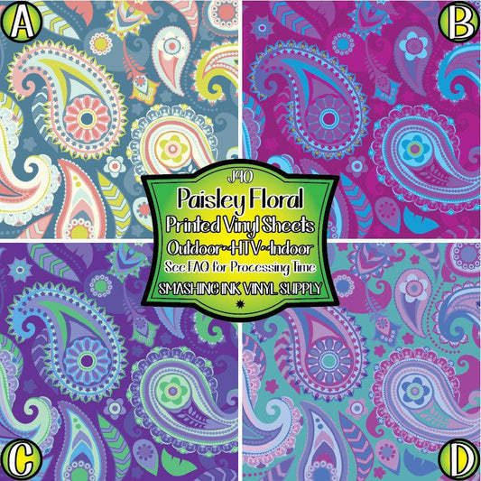 Paisley Pattern ★ Printed Vinyl Sheets | Faux Leather | Laser Safe