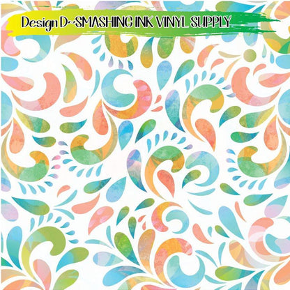 Floral Swirls ★ Pattern Vinyl | Faux Leather | Sublimation (TAT 3 BUS DAYS)