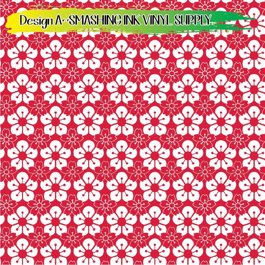 Flower Bossom ★ Pattern Vinyl | Faux Leather | Sublimation (TAT 3 BUS DAYS)