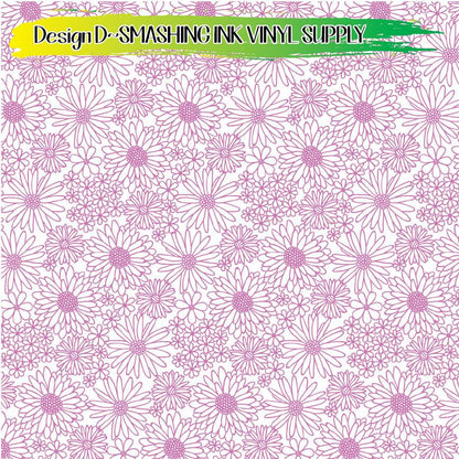 Hand Drawn Daisy ★ Pattern Vinyl | Faux Leather | Sublimation (TAT 3 BUS DAYS)