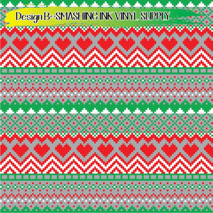 Christmas Pixels ★ Pattern Vinyl | Faux Leather | Sublimation (TAT 3 BUS DAYS)