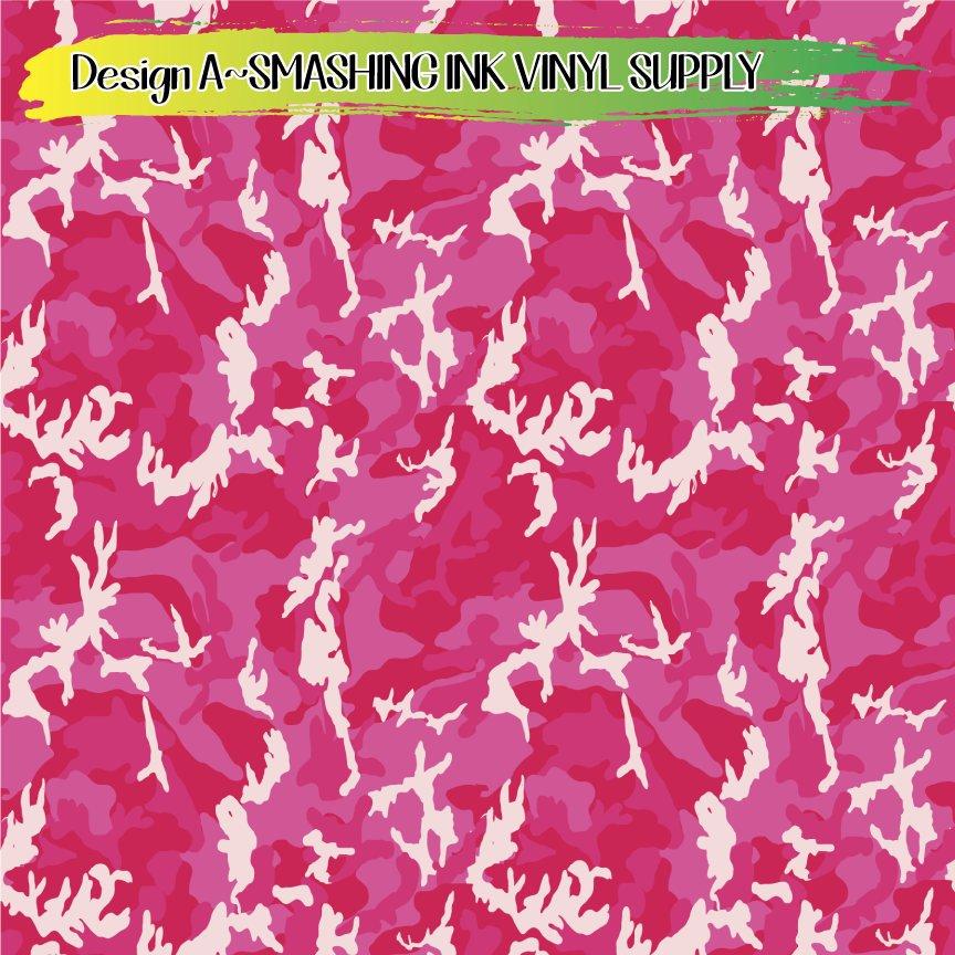 Pink Camo Patterned Adhesive Vinyl