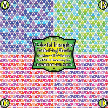 Colorful Triangle ★ Pattern Vinyl | Faux Leather | Sublimation (TAT 3 BUS DAYS)