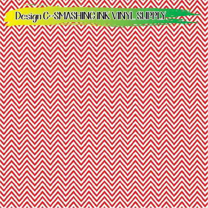 Red White Chevron ★ Pattern Vinyl | Faux Leather | Sublimation (TAT 3 BUS DAYS)