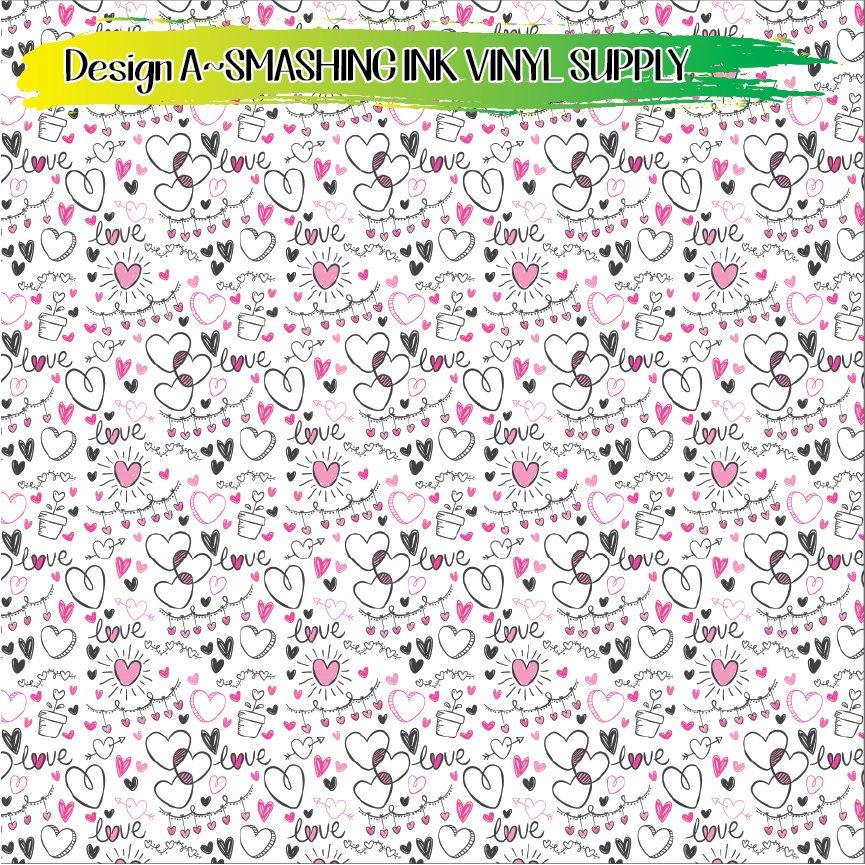 Hearts and Love Pattern ★ Laser Safe Adhesive Film (TAT 3 BUS DAYS)