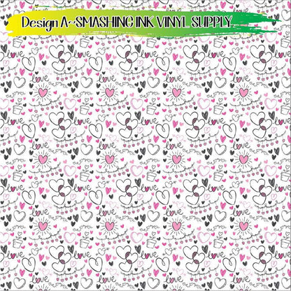 Hearts and Love Pattern ★ Laser Safe Adhesive Film (TAT 3 BUS DAYS)