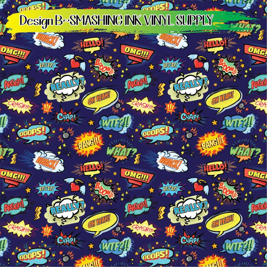 Comic Bubbles ★ Pattern Vinyl | Faux Leather | Sublimation (TAT 3 BUS DAYS)