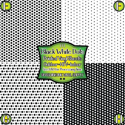Black White Polka Dot ★ Pattern Vinyl | Faux Leather | Sublimation (TAT 3 BUS DAYS)