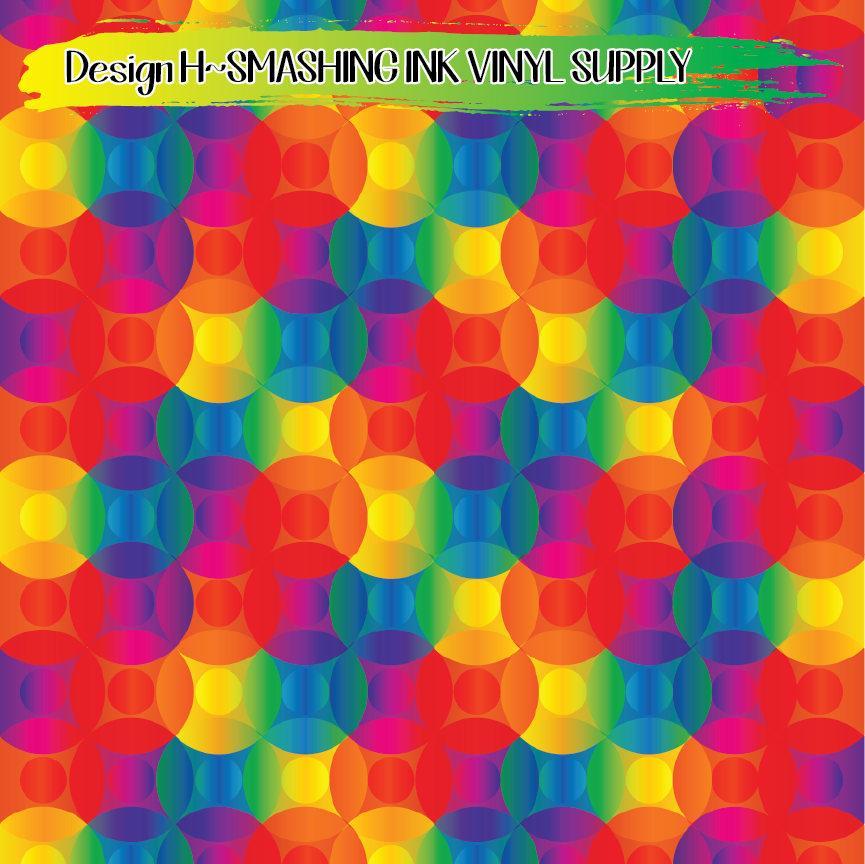 Rainbow Circle Dot ★ Pattern Vinyl | Faux Leather | Sublimation (TAT 3 BUS DAYS)