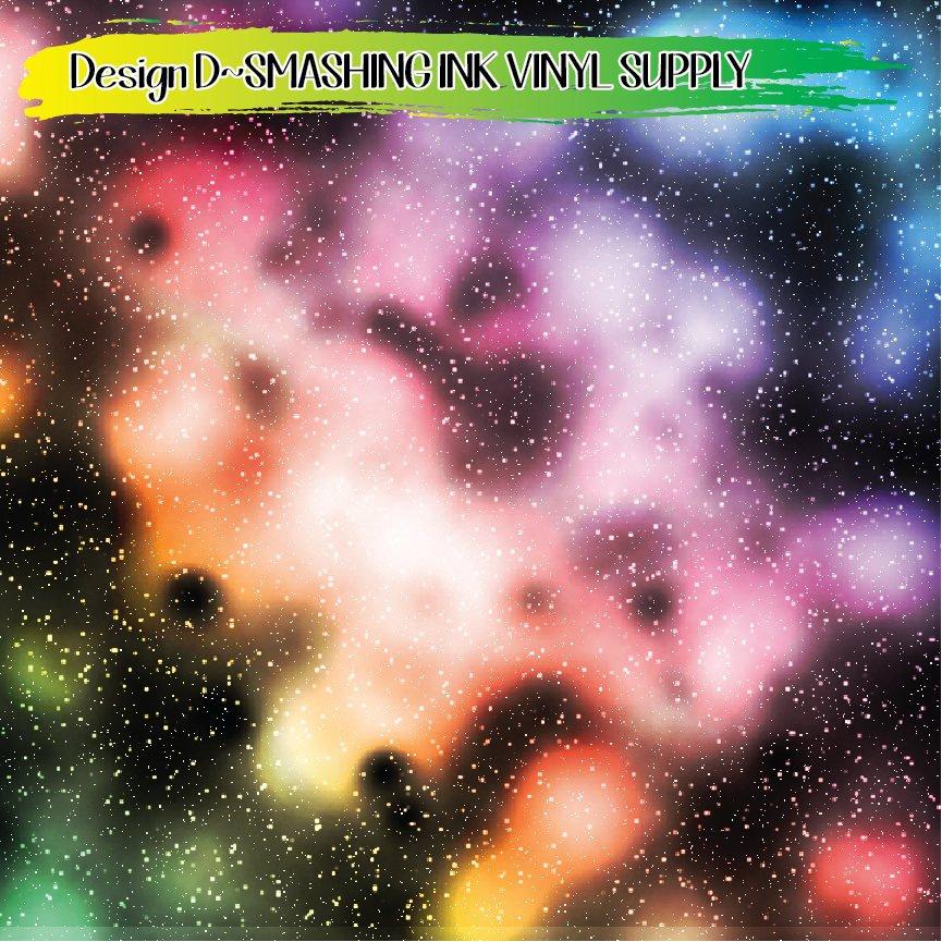 Rainbow Space Galaxy ★ Pattern Vinyl | Faux Leather | Sublimation (TAT 3 BUS DAYS)