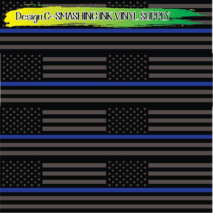 Police Blue Flag ★ Laser Safe Adhesive Film (TAT 3 BUS DAYS)