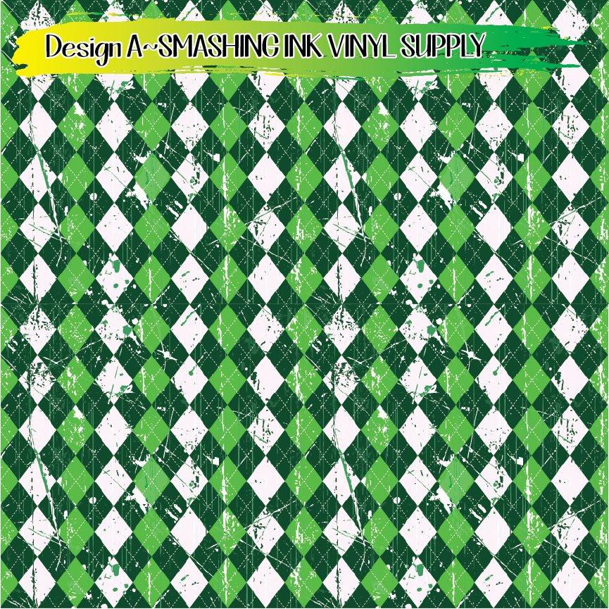 St. Patricks Day Plaid ★ Pattern Vinyl | Faux Leather | Sublimation (TAT 3 BUS DAYS)