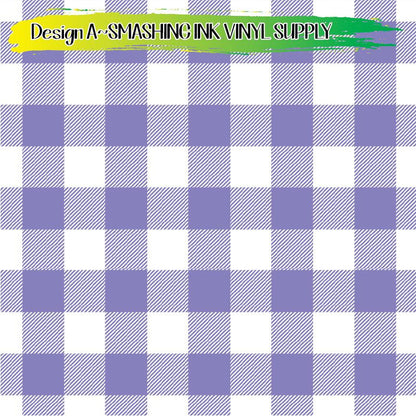 Light Purple Gingham ★ Pattern Vinyl | Faux Leather | Sublimation (TAT 3 BUS DAYS)