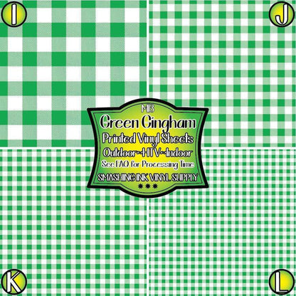 Green Gingham ★ Pattern Vinyl | Faux Leather | Sublimation (TAT 3 BUS DAYS)
