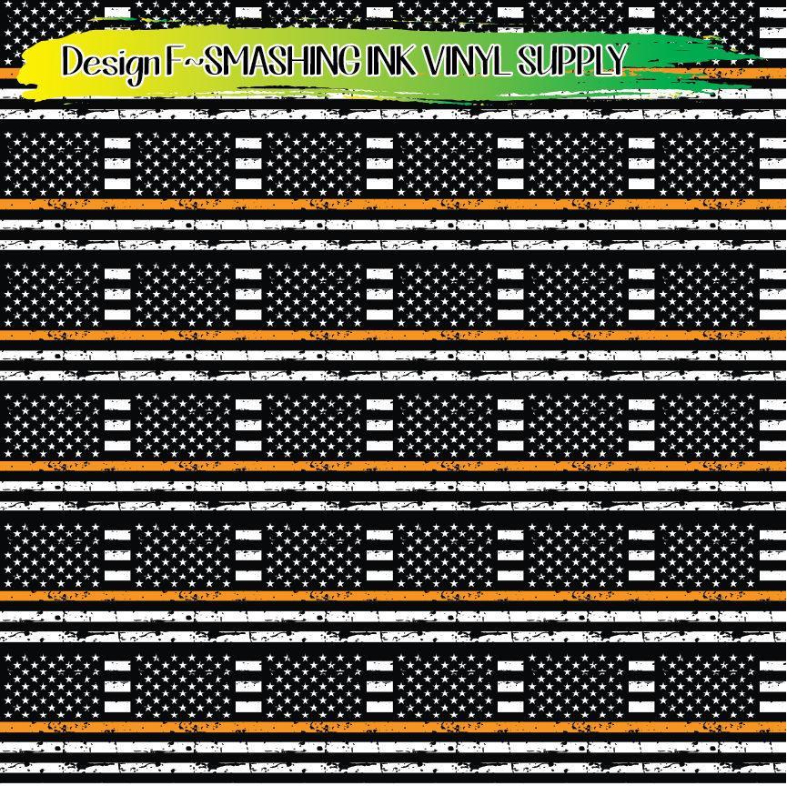 Orange Line Flag ★ Pattern Vinyl | Faux Leather | Sublimation (TAT 3 BUS DAYS)