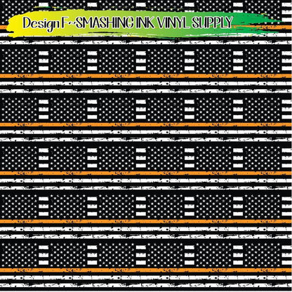 Orange Line Flag ★ Printed Vinyl Sheets | Faux Leather | Laser Safe