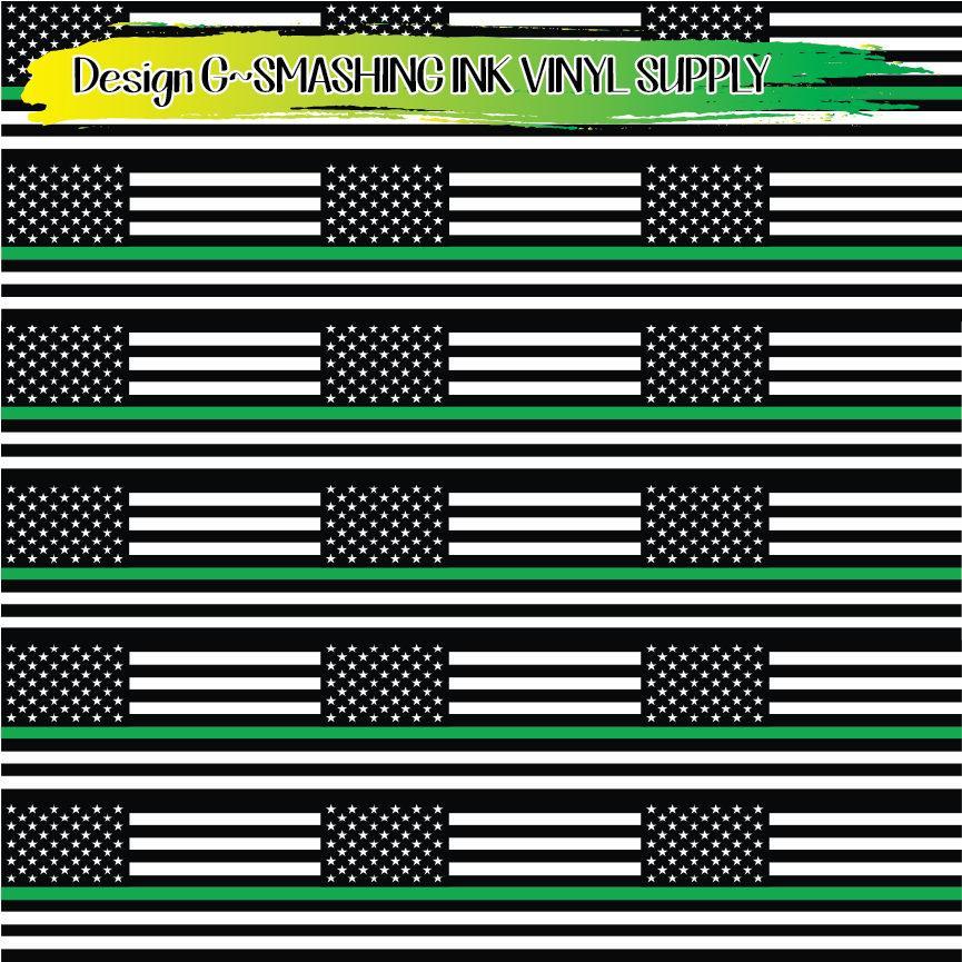 Green Line Flag ★ Pattern Vinyl | Faux Leather | Sublimation (TAT 3 BUS DAYS)