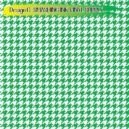 Green White Houndstooth ★ Pattern Vinyl | Faux Leather | Sublimation (TAT 3 BUS DAYS)