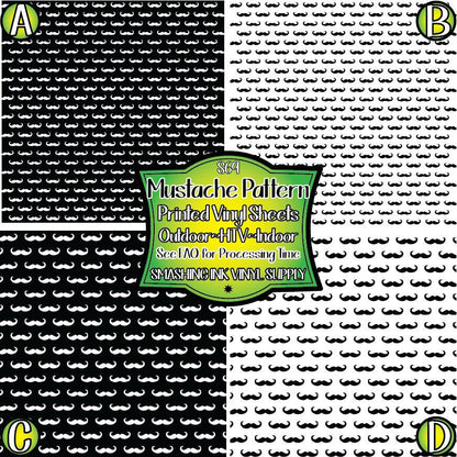 Mustache Pattern ★ Pattern Vinyl | Faux Leather | Sublimation (TAT 3 BUS DAYS)