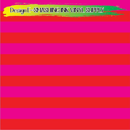 Pink Red Stripes ★ Pattern Vinyl | Faux Leather | Sublimation (TAT 3 BUS DAYS)