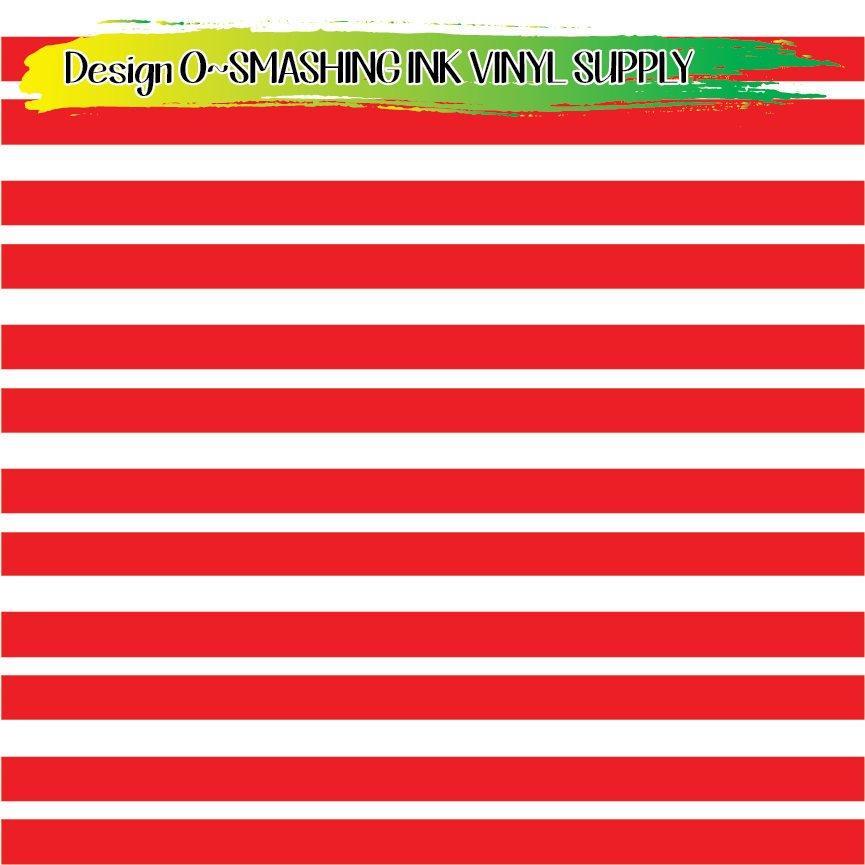 Red White Stripes ★ Laser Safe Adhesive Film (TAT 3 BUS DAYS)