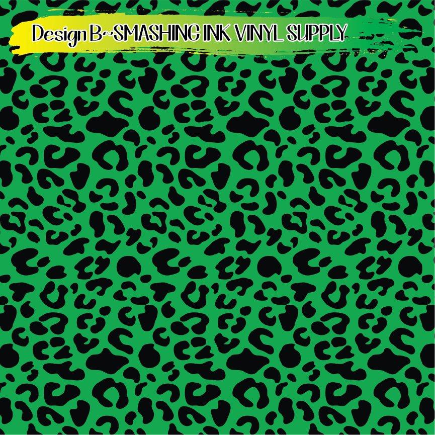 Green Black Animal Print ★ Pattern Vinyl | Faux Leather | Sublimation (TAT 3 BUS DAYS)