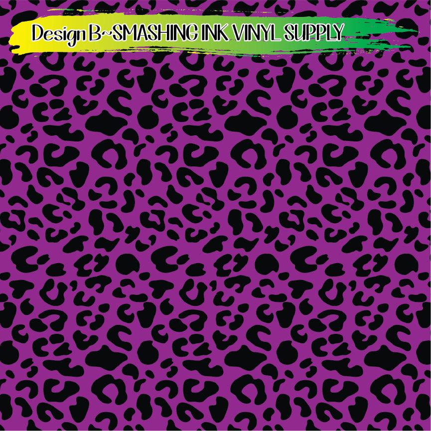 Purple Black Animal Print ★ Pattern Vinyl | Faux Leather | Sublimation (TAT 3 BUS DAYS)