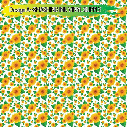 Sunflower Pattern ★ Pattern Vinyl | Faux Leather | Sublimation (TAT 3 BUS DAYS)