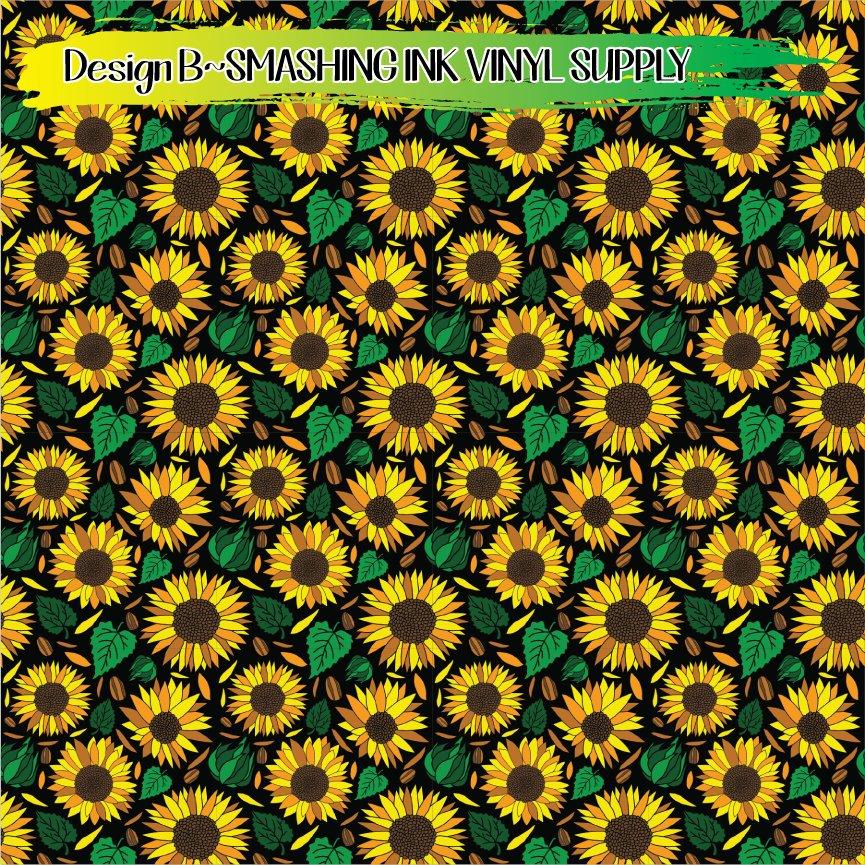 Sunflower Pattern ★ Pattern Vinyl | Faux Leather | Sublimation (TAT 3 BUS DAYS)