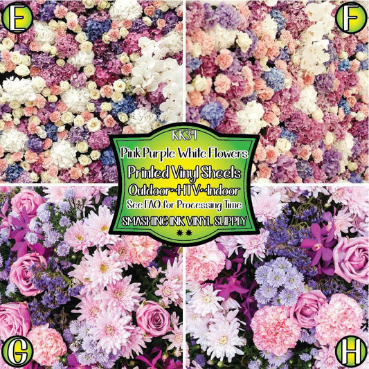 Purple and White Flowers ★ Laser Safe Adhesive Film (TAT 3 BUS DAYS)