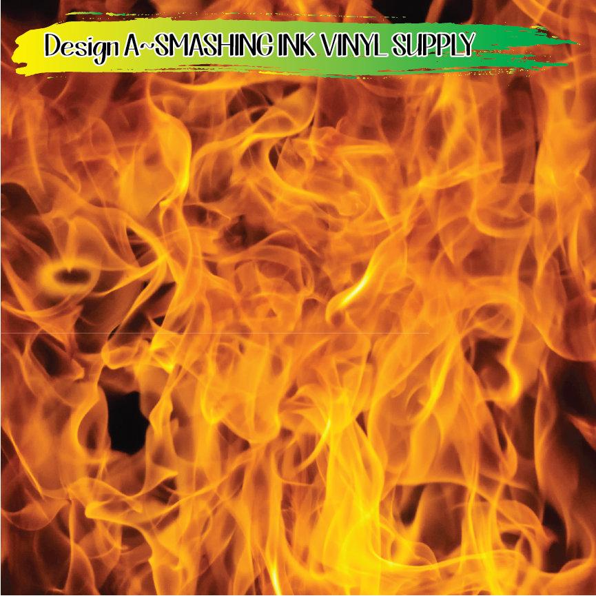 Green flame fire pattern vinyl sheet - HTV - Adhesive Vinyl 