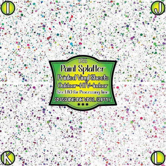 Paint Splatter ★ Printed Vinyl Sheets | Faux Leather | Laser Safe