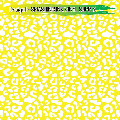 Yellow White Animal Print ★ Pattern Vinyl | Faux Leather | Sublimation (TAT 3 BUS DAYS)