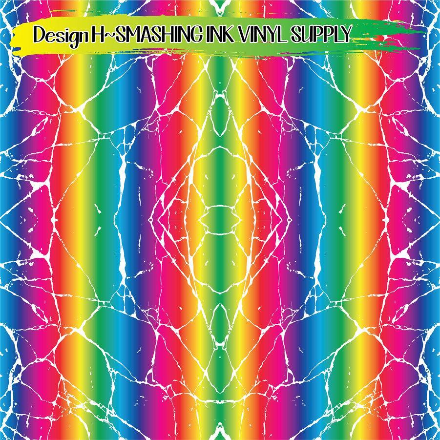 Cracked Rainbow ★ Pattern Vinyl | Faux Leather | Sublimation (TAT 3 BUS DAYS)