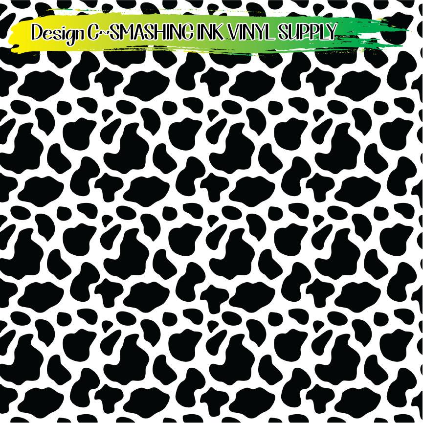 Black and White Cow Pattern Vinyl Small 12 x 12